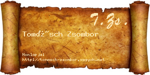 Tomásch Zsombor névjegykártya